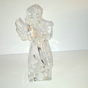 MIKASA FULL LEAD CRYSTAL ANGEL PLAYING HARP HERALD COLLECTION GERMANY 8 IN DECOR